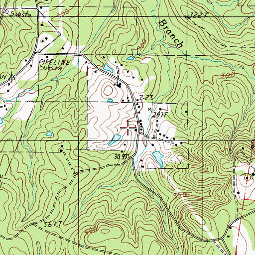 Topographic Map of Lewing Chapel, LA