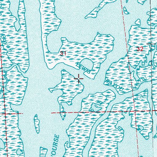 Topographic Map of Lewis Bayou, LA