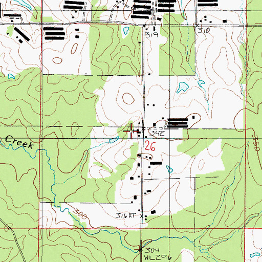 Topographic Map of Lewis Church, LA