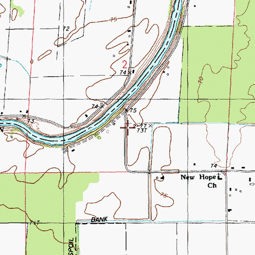 Topographic Map of Liberty Church, LA