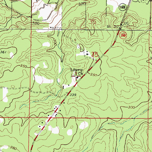 Topographic Map of Liberty Church, LA