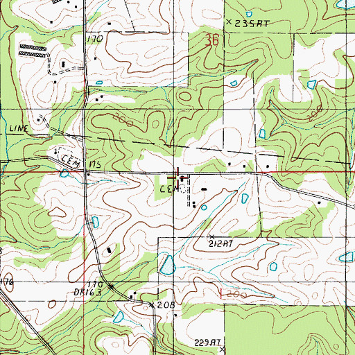 Topographic Map of Liberty Church, LA