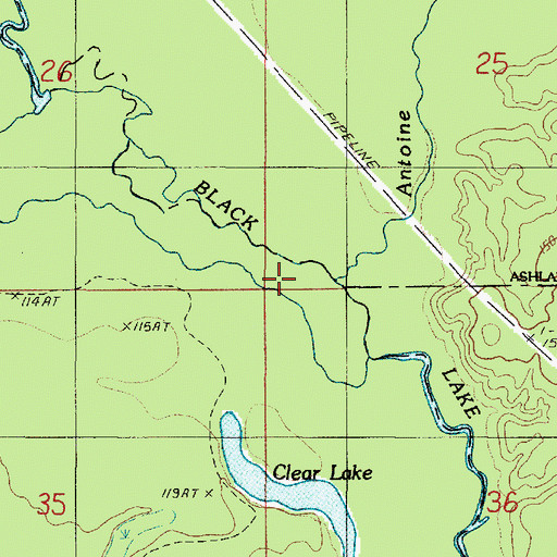 Topographic Map of Liberty Creek, LA
