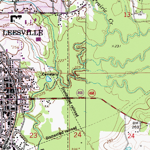 Topographic Map of Liberty Creek, LA