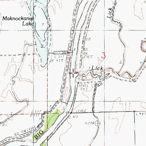Topographic Map of Lick Bayou, LA