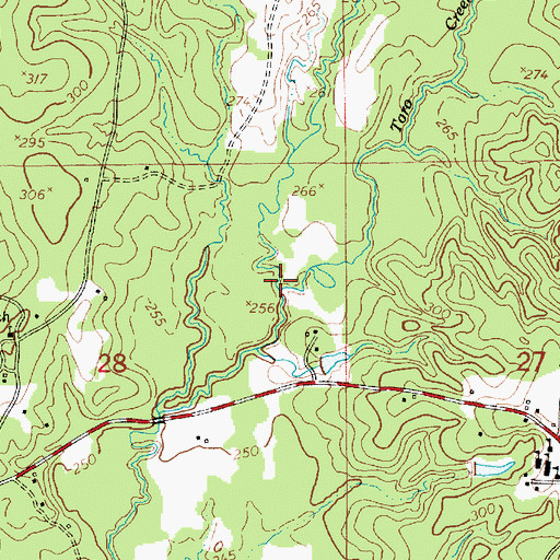 Topographic Map of Lick Branch, LA