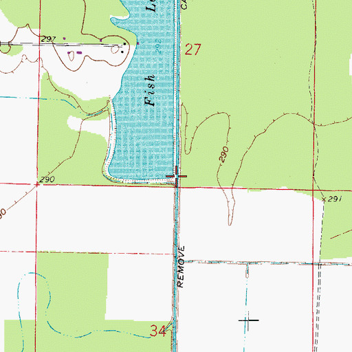 Topographic Map of Point Remove Canal, AR