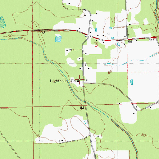 Topographic Map of Lighthouse Church, LA