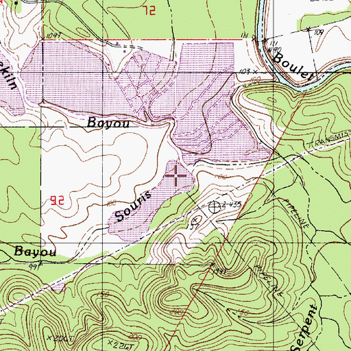 Topographic Map of Limekiln Bayou, LA