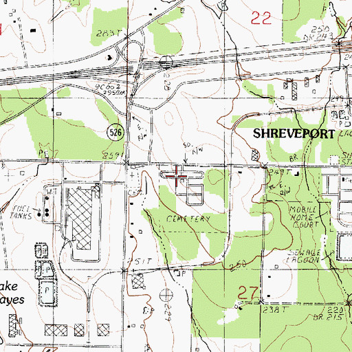 Topographic Map of Lincoln Memorial Park, LA