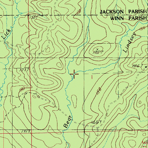Topographic Map of Lindsey Branch, LA