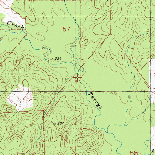 Topographic Map of Line Creek, LA