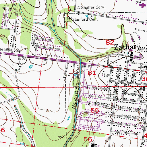 Topographic Map of Lion Park, LA