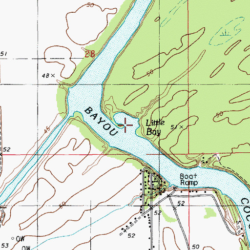 Topographic Map of Little Bay, LA