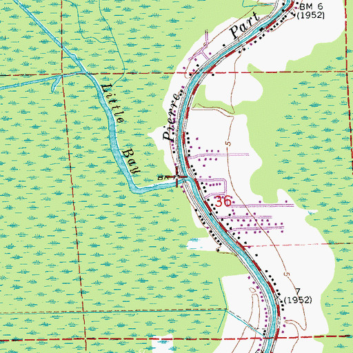 Topographic Map of Little Bay, LA