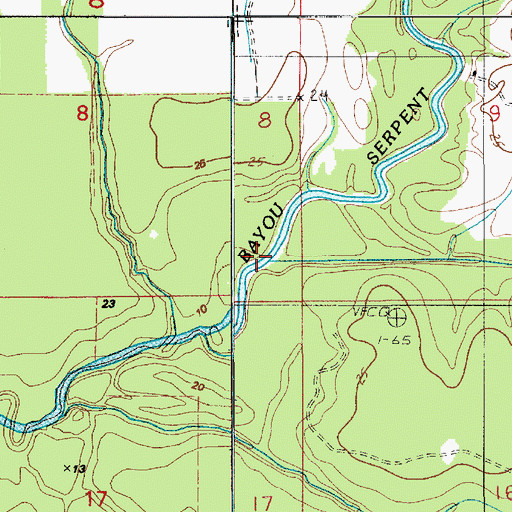 Topographic Map of Little Bayou, LA