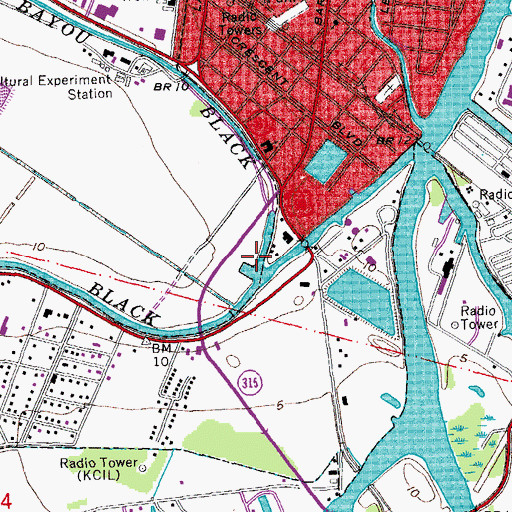 Topographic Map of Little Bayou Black, LA