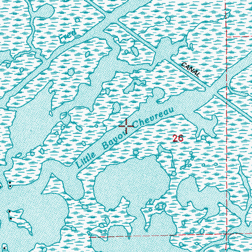Topographic Map of Little Bayou Chevreau, LA