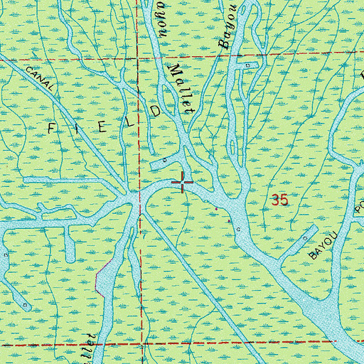 Topographic Map of Little Bayou Mallet, LA