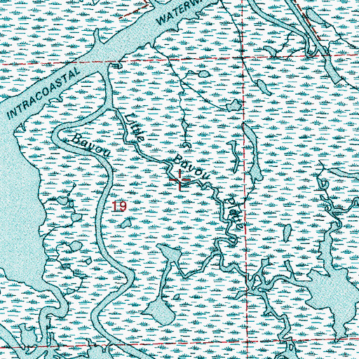 Topographic Map of Little Bayou Platte, LA
