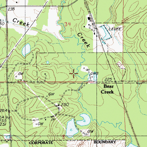 Topographic Map of Little Bear Creek, LA