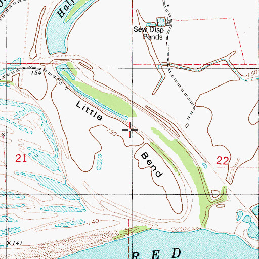 Topographic Map of Little Bend, LA