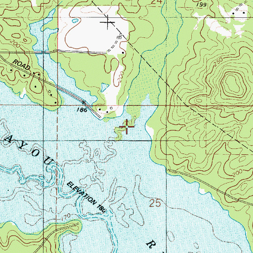 Topographic Map of Little Caney Bayou, LA
