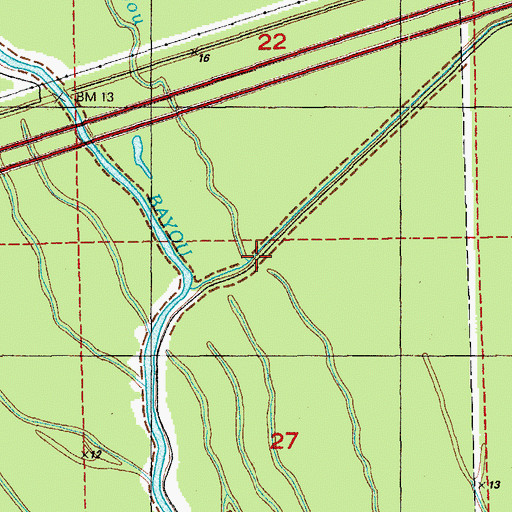 Topographic Map of Little Choctaw Bayou, LA