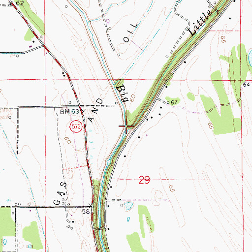 Topographic Map of Little Choctaw Bayou, LA
