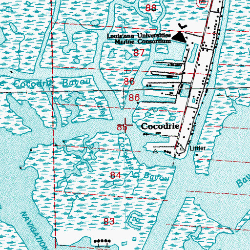 Topographic Map of Little Cocodrie Bayou, LA