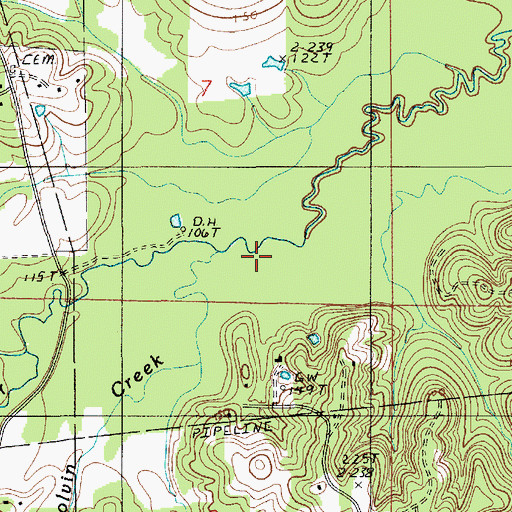 Topographic Map of Little Colvin Creek, LA