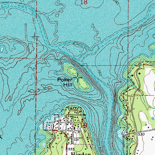 Topographic Map of Poker Hill, AR