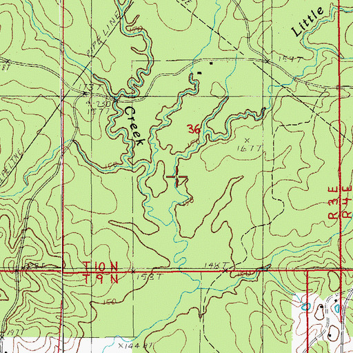 Topographic Map of Little Cow Creek, LA