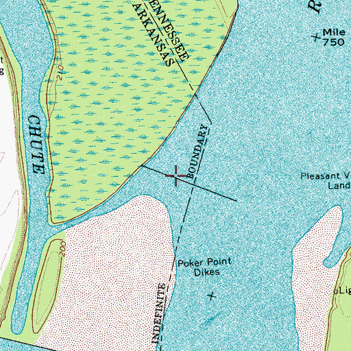 Topographic Map of Poker Point Dikes, AR