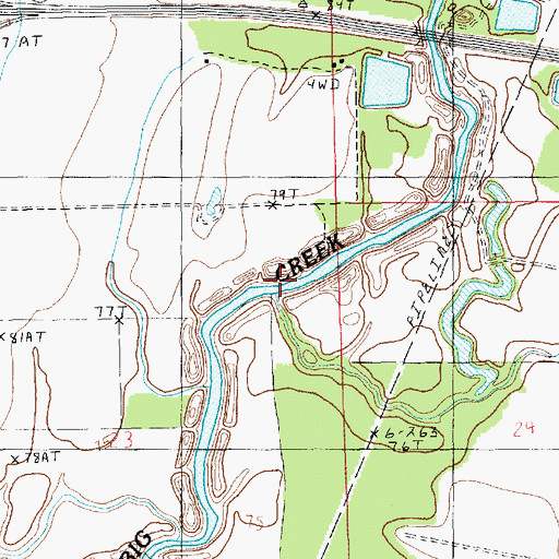 Topographic Map of Little Creek, LA