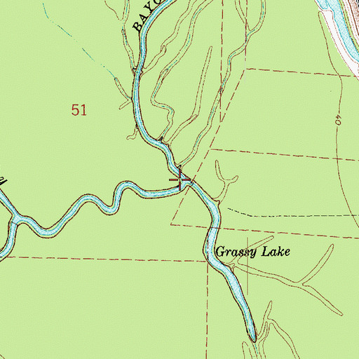 Topographic Map of Little Cutoff, LA