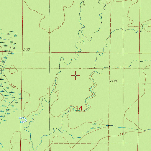 Topographic Map of Little Cypress Bayou, LA