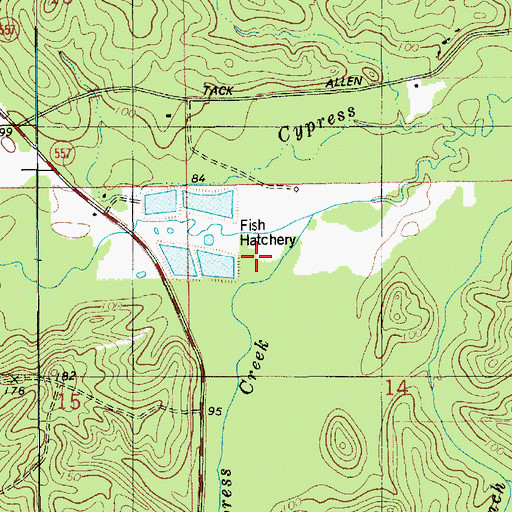 Topographic Map of Little Cypress Creek, LA