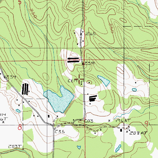 Topographic Map of Little Flock Church, LA