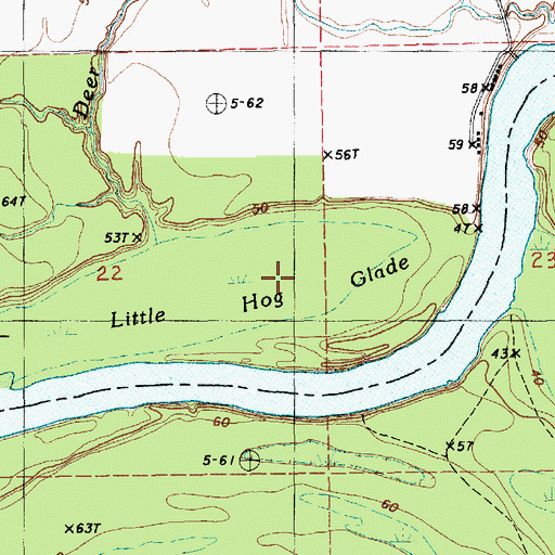 Topographic Map of Little Hog Glade, LA
