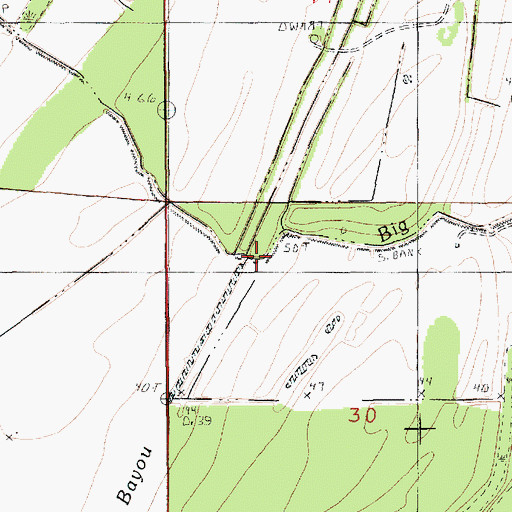 Topographic Map of Little Holland Bayou, LA