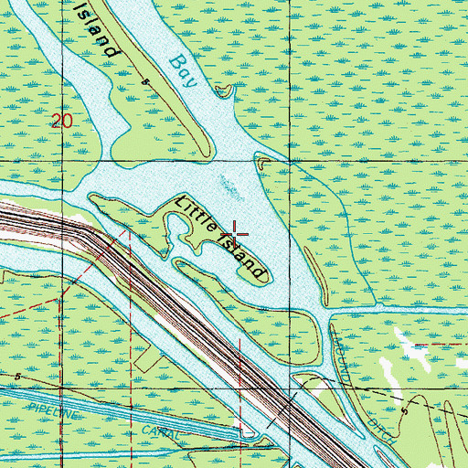 Topographic Map of Little Island, LA