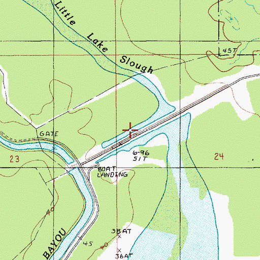 Topographic Map of Little Lake Slough, LA