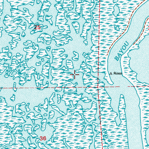Topographic Map of Little Lewis Bayou, LA