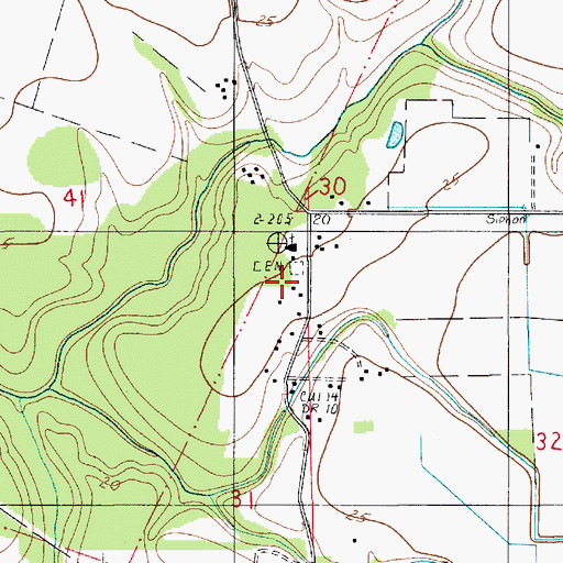 Topographic Map of Little Mamou Cemetery, LA