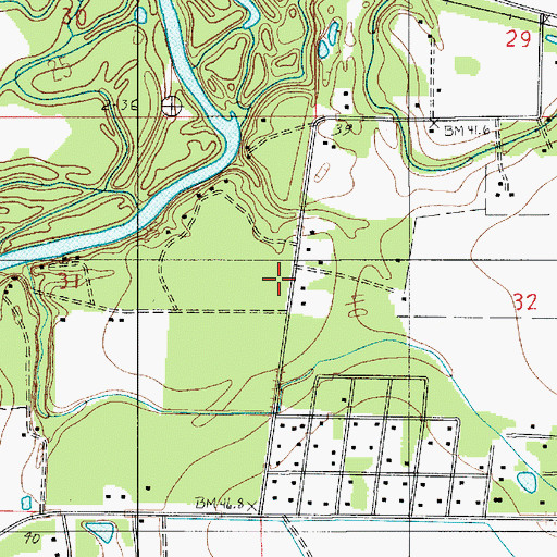 Topographic Map of Little Mill Church, LA