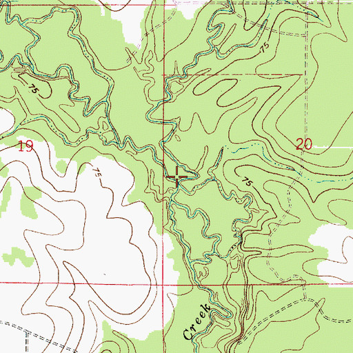 Topographic Map of Little Mill Creek, LA