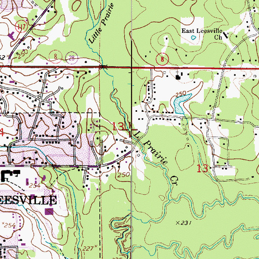 Topographic Map of Little Prairie Creek, LA