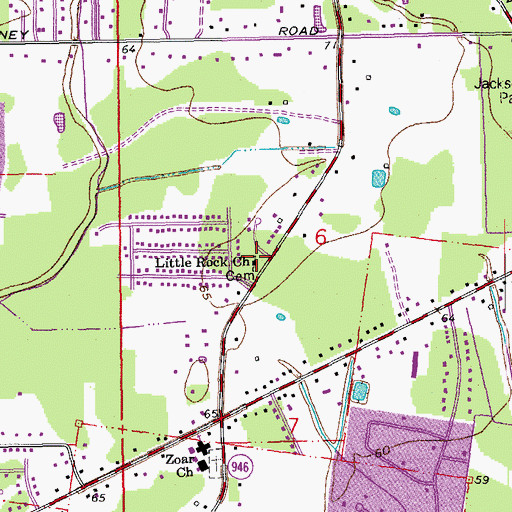 Topographic Map of Little Rock Church, LA