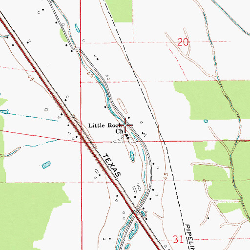Topographic Map of Little Rock Church, LA